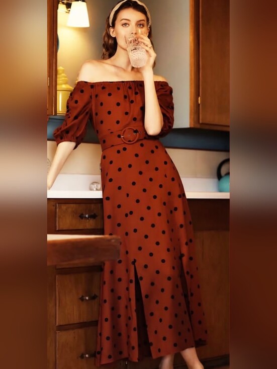 Maeve Dresses & Skirts - Anthropologie Lucienne Polka Dot Maxi Dress